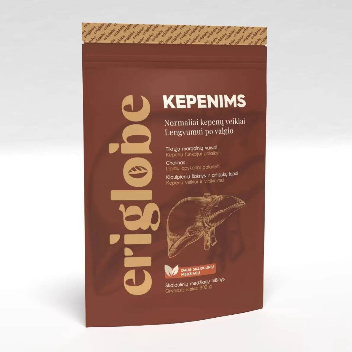 Eriglobe Skaidulinių medžiagų mišinys Kepenims 300 g.